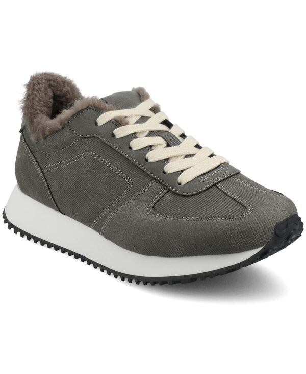 ジュルネ 寄せ合わせ レディース シューズ スニーカー スピード競技 Journee Collection Women\u0027s Flow Lace Up Sneakers Charcoal 濃灰色