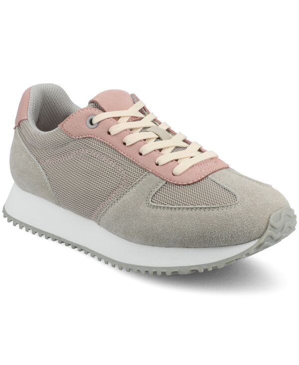ジュルネ 寄せ合わせ レディース シューズ スニーカー スピード競技 Journee Collection Women\u0027s Flow Lace Up Sneakers Light Gray 薄墨色