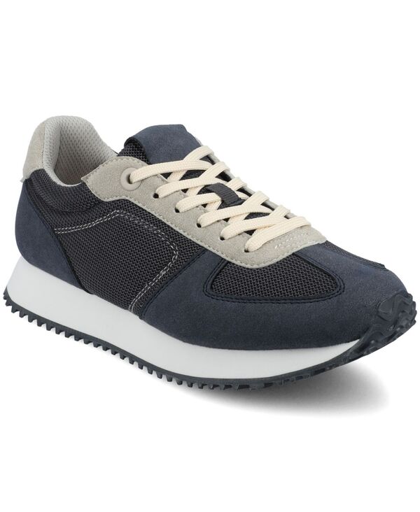ジュルネ 寄せ合わせ レディース シューズ スニーカー スピード競技 Journee Collection Women\u0027s Flow Lace Up Sneakers Navy 米国海軍