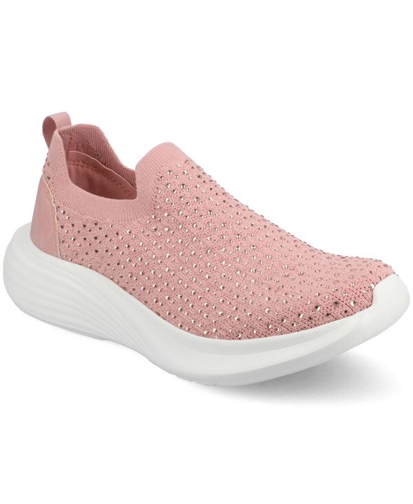ジュルネ コレクション レディース シューズ スニーカー Journee Collection Women's Linnea Embellished Slip On Sneakers Pink Bling ピンク｜ReVida 店