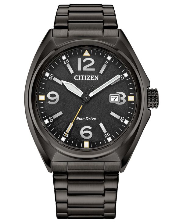 シチズン メンズ 付属品 ウオッチ プルオーバー Citizen Men\u0027sport Casual Black-Tone Stainlessteel Bracelet Watch 42粍 Black 黒いこと