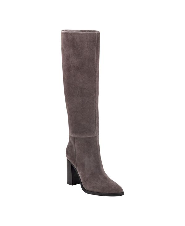 マーク・フィッシャー レディース シューズ パンプス トール ブーツ ヒール Marc Fisher LTD Women's Lannie Tall Block Heel Boots Regular & Wide Calf Gray Suede グレー