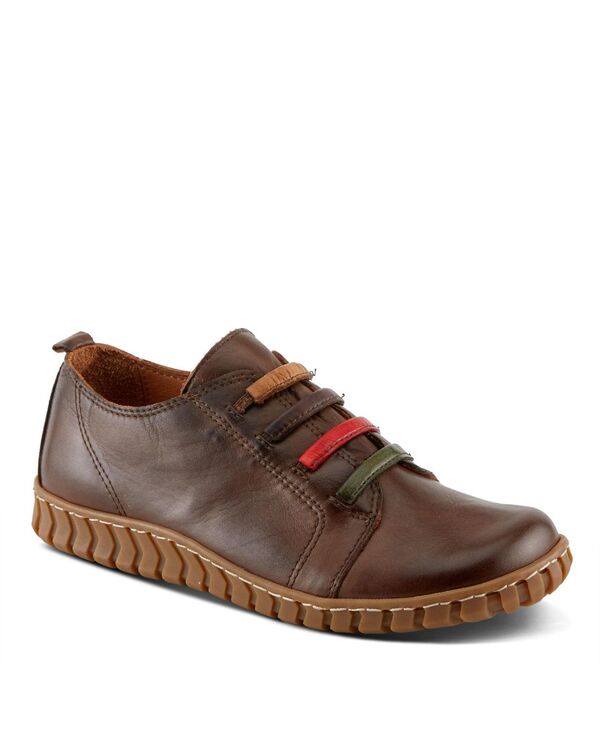 スプリングステップ レディース シューズ パンプス レース レザー Spring Step Emmalina Leather Slip-On Shoe with Removable Insole and No-Tielastic Laces Brown ブラウン