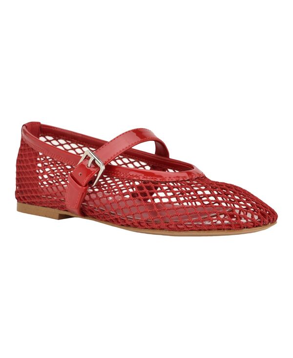 ゲス レディース シューズ パンプス メッシュ GUESS Women's Paxey Mesh Mary Jane Flats Coral Red Mesh レッド