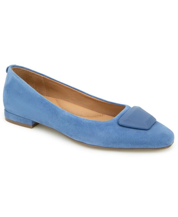 ジェントルソウルズ レディース シューズ パンプスエード Gentle Souls Women\u0027s Hanette Square Toe Suede Flats Blue Suede 青み