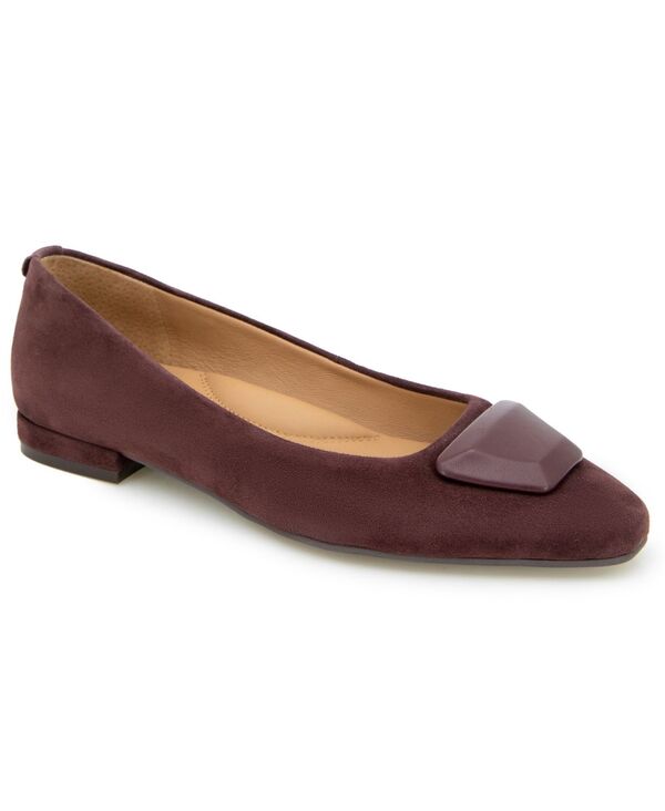 ジェントルソウルズ レディース シューズ パンプスエード Gentle Souls Women\u0027s Hanette Square Toe Suede Flats Burgundy Suede バーガンディ