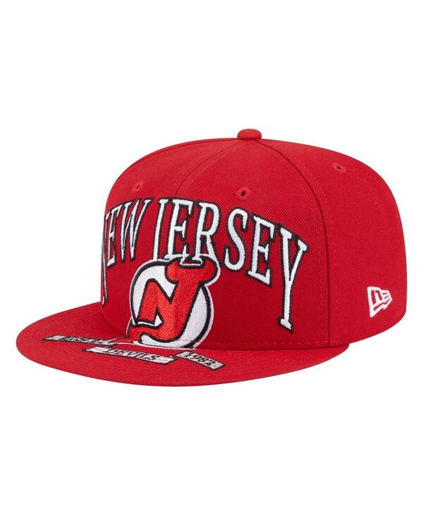 ニューエラ メンズ トップス シャツ ヴィンテージャージー New Era Men's Red New Jersey Devils Oversized Vintage Arch 59Fifty Fitted Hat Red レッド