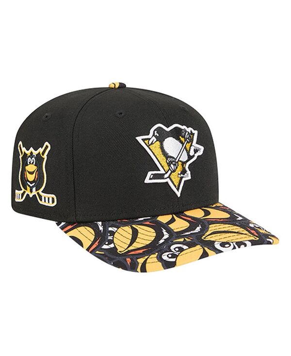 ニューエラ メンズ アクセサリー 帽子 New Era Men's Black Pittsburgh Penguins Mascot Visor 9SEVENTY Adjustable Hat Black ブラック