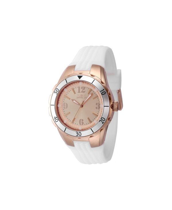 インビクタ レディース アクセサリー 腕時計 Invicta Women's 48853 Angel Quartz PC21 Rose Goldial Watch White ホワイト