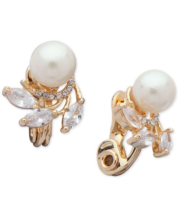 アンクライン レディース アクセサリー ピアス・イヤリング Anne Klein Cubic Zirconia & Imitation Pearl E-Z Comfort Clip-On Earrings Gold ゴールド 7,186円