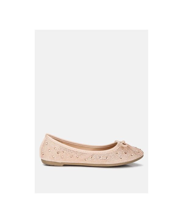 ロンドンラグ レディース シューズ パンプス London Rag Womens hosana rhinestones and stud embellished ballet flats Light beige ベージュ