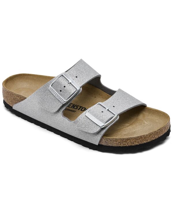 ビルケンシュトック レディース シューズ サンダル Birkenstock Women's Arizona Syntheticsandals from Finish Line Glitter Silver シルバー