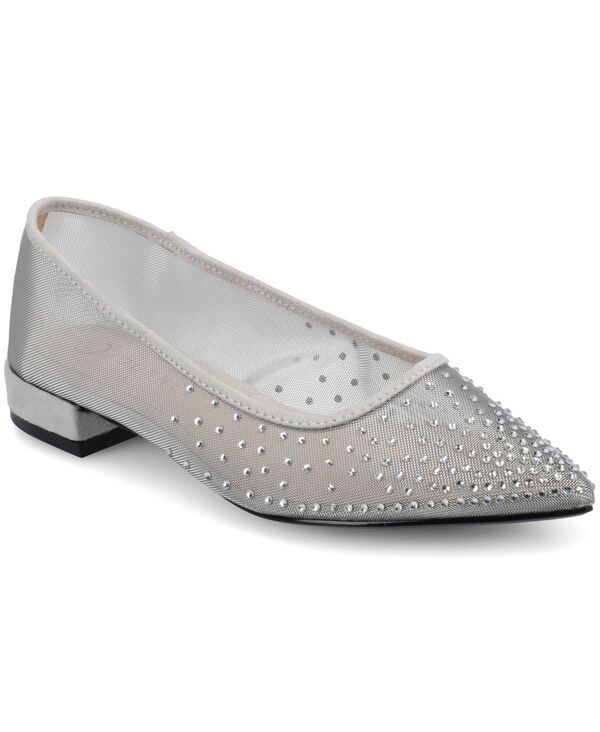 ジュルネ コレクション レディース シューズ パンプス メッシュ Journee Collection Women's Gracelynn Embellished Mesh Ballet Flatsilver シルバー｜ReVida 店