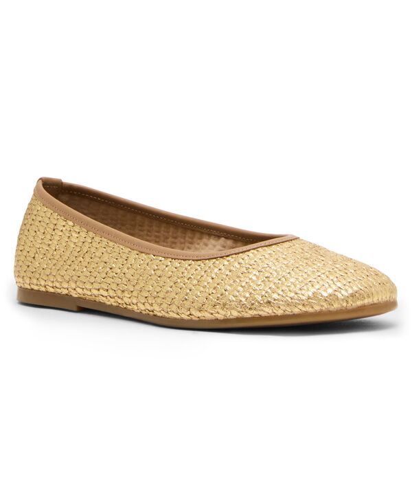 スティーブ マデン レディース シューズ パンプス Steve Madden Women's Merlot Woven Ballet Flat Shoes Gold Raffia ゴールド｜ReVida 店