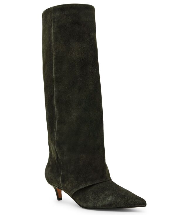 スティーブ マデン レディース シューズ パンプス ブーツ ヒール Steve Madden Women's Luca Slouchy Kitten-Heel Dress Boots Regular & Wide Calf Olive Suede オリーブ