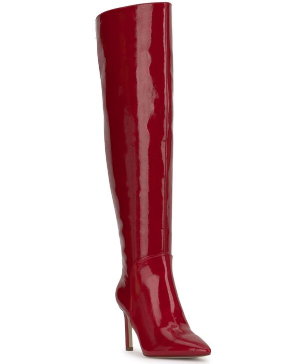 ジェシカシンプソン レディース シューズ パンプス ブーツ Jessica Simpson Women's Earon Over-The-Knee Stiletto Boots Regular & Wide Calf Red Muse Patent レッド