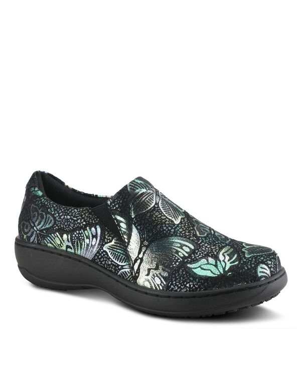 スプリングステップ レディース シューズ パンプス プリント Spring Steprofessional Winfrey-Flutter Printed Slip-On Shoe with Removable Insole and Skid-Resistant Sole Black multi ブラック|ReVida 店