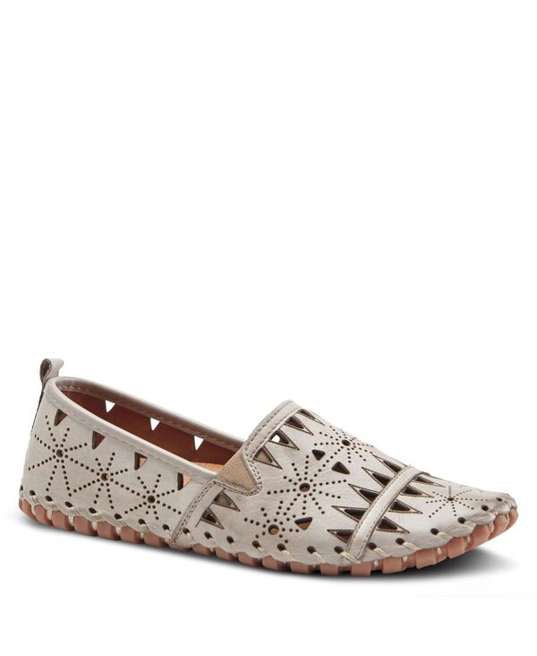 スプリングステップ レディース シューズ パンプス レザー ローファー Spring Step Fusaro Laser-Cut Leather Loafers with Removable Insole Grey グレー