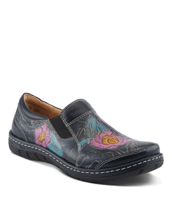 ラリティステ レディース シューズ パンプス フラワー柄 レザー フラワー L'Artiste L ’ Artiste Women ’ s ANNAWAN Floral Embossed Handpainted Leather Comfort Slip-On Shoes with Stretch Gore and Padded Collar Black multi ブラック