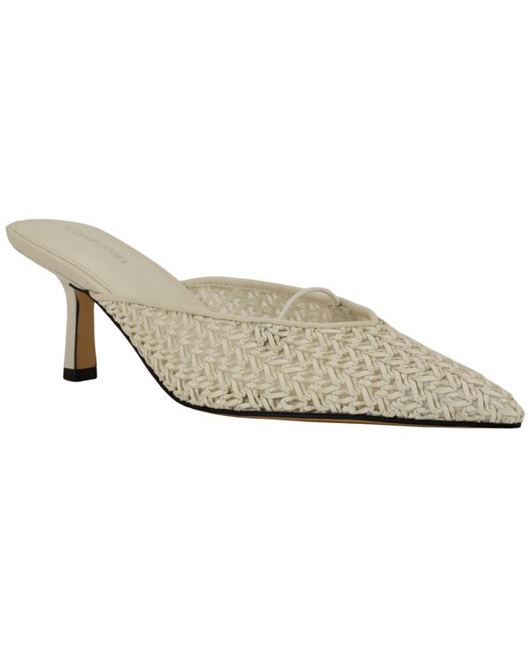 カルバンクライン レディース シューズ パンプス ヒール Calvin Klein Women's Camilly Slip-On Kitten Heel Pumps Light Natural Woven