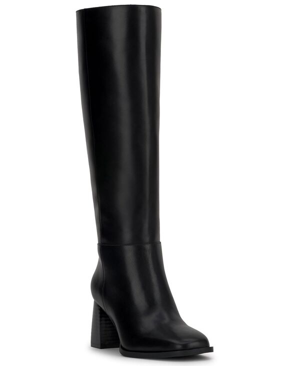 アイ.エヌ.シー インターナショナル コンセプト レディース シューズ パンプス ブーツ ヒール I.N.C. International Concepts Women's Elani Block Heel Boots Regular & Wide Calf Black Leather ブラック|ReVida 店