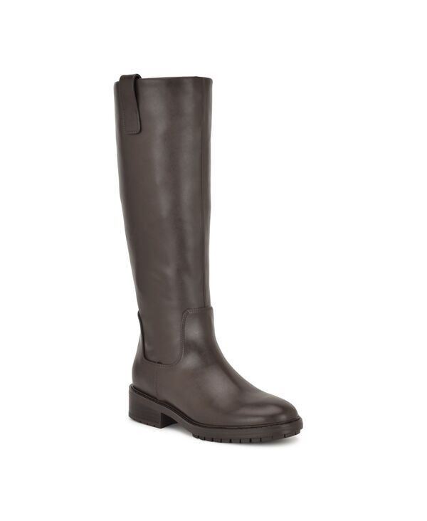 ナインウェスト レディース シューズ パンプス トール ブーツ ヒール Nine West Women's Leigha Tall Block Heel Riding Boots Regular & Wide Calf Dark Brown ブラウン
