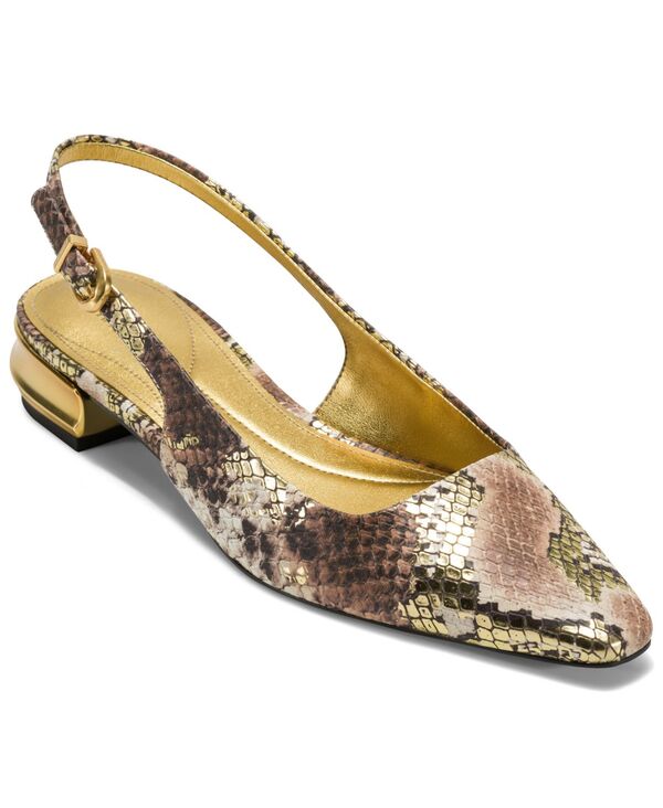 ダナ キャラン ニューヨーク州 レディース シューズ パンプス Donna Karanew York Women\u0027savita Slingback Flats Cognac/Gold ゴールド
