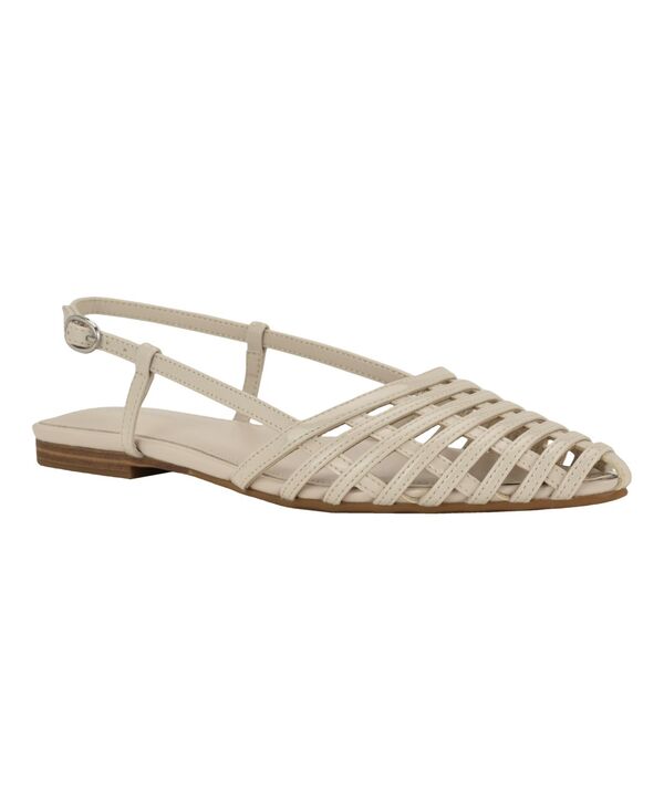 カルバンクライン レディース シューズ パンプス Calvin Klein Women's Glessia Woven Pointed Toe Slingback Flats Ivory Patent アイボリー