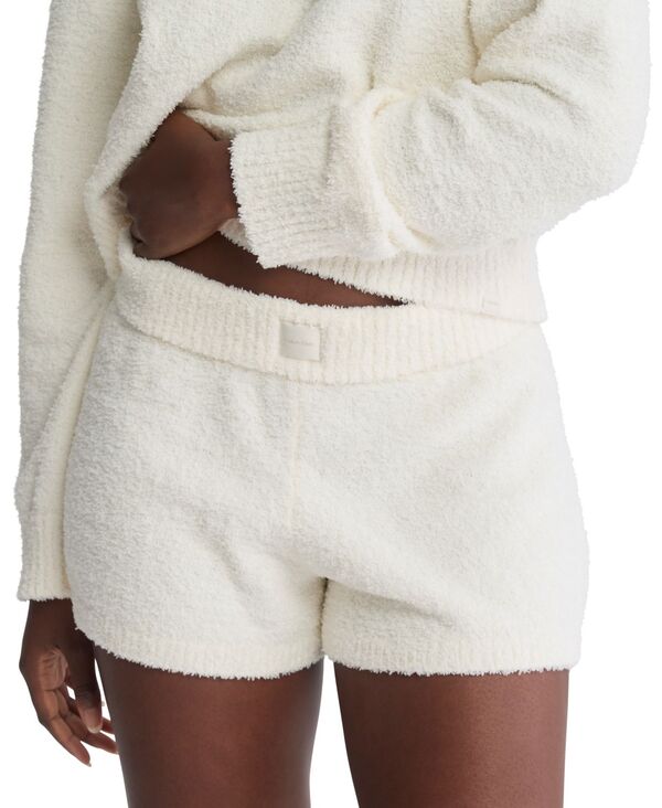 カルバンクライン レディース ボトムス ハーフパンツ・ショーツ プラスサイズ ショートパンツ Calvin Klein Women Lounge Plushorts Ivory アイボリー