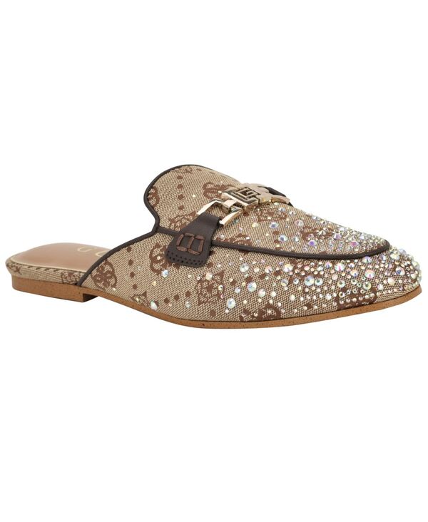 ゲス レディース シューズ パンプス ローファー GUESS Women's Bommiyaa Embellished Mule Loafers Peony Jacquard Latte 17,610円