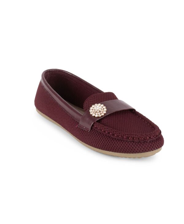 グロリアバンデービルト レディース シューズ パンプス 置き目毛革 Gloria Vanderbilt Women\u0027s Jewel Slip-On Loafers Burgundy バーガンディ レディース靴-パンプス-靴