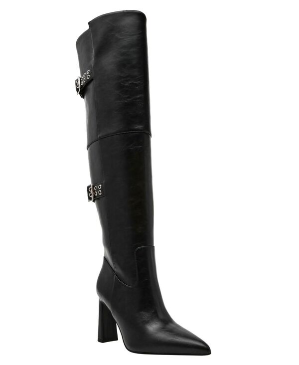 ワイルド ペアー レディース シューズ ブーツ・レインブーツ Wild Pair Women's Vivii Over-The-Knee Buckle Boots Black ブラック|ReVida 店