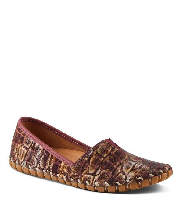 スプリングステップ レディース シューズ パンプス トール レザー Spring Step Kathaleta-Spice Metallicroco Slip-On Leather Flats with Removable Insole & Arch Support Bordeaux multi マルチカラー
