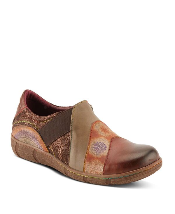 ラリティステ レディース シューズ パンプス L'Artiste L Artiste Women s LATA Hand-Painted Closed Back Shoe with Removable Footbed and Geometric Multicolor Design Brown multi ブラウン