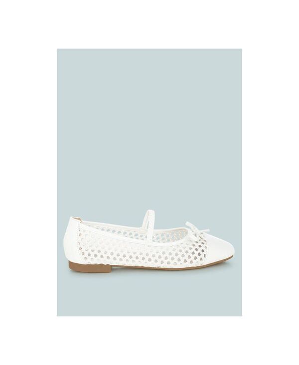 ロンドンラグ レディース シューズ パンプス London Rag Womens Omela Woven Bow Detail Ballerinas White ホワイト｜ReVida 店