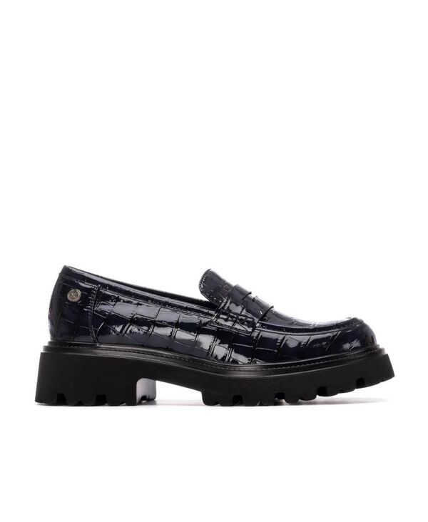 キシタイ レディース シューズ パンプス レザー Women Patent Leather Casual Moccasins By XTI Navy ネイビー