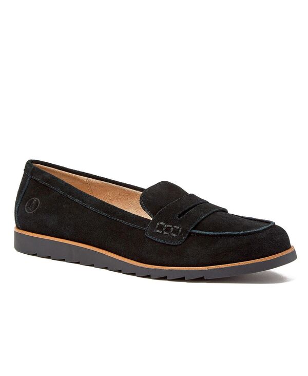 ランズエンド レディース シューズ パンプスエード ローファー Lands' End Women's Comfort Lug Sole Suede Loafers Black ブラック