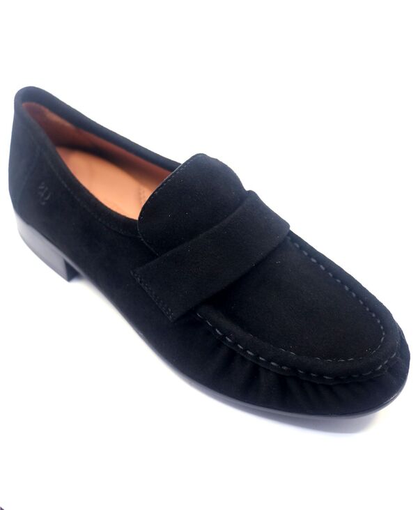 ジェントルソウルズ レディース シューズ パンプスエード 置き目毛革 Gentle Souls Women\u0027s Crew Suede Loafers Black Suede 黒いこと