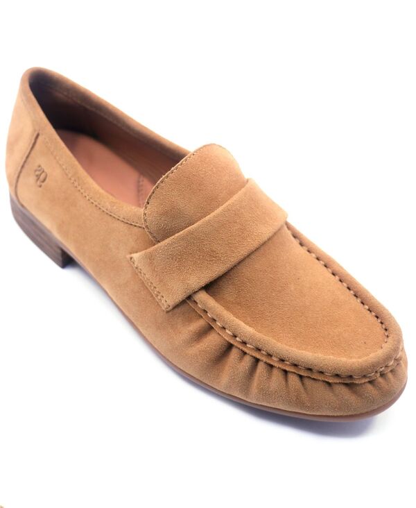 ジェントルソウルズ レディース シューズ パンプスエード 置き目毛革 Gentle Souls Women\u0027s Crew Suede Loafers Camel Suede 駱駝