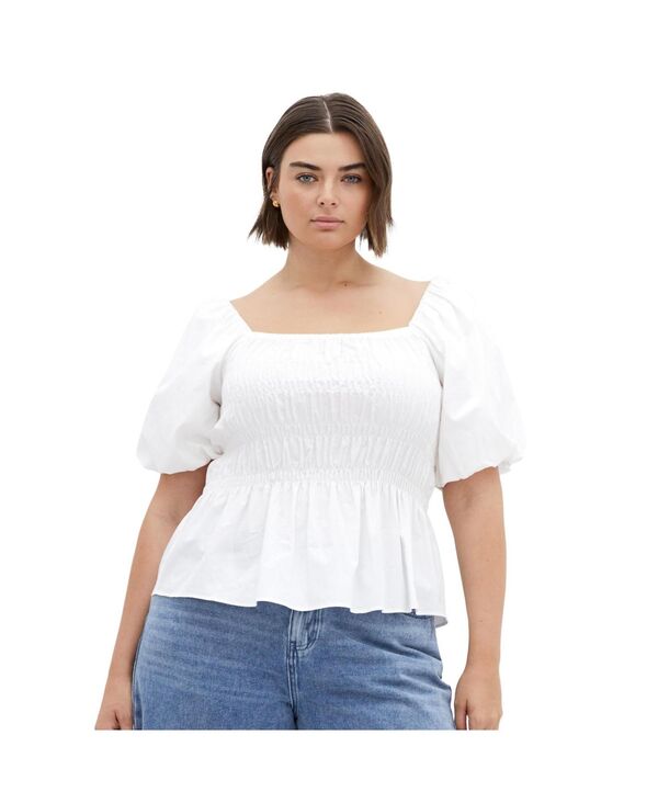 シティーシック レディース トップス シャツ プラスサイズ CITY CHIC Plusize Blaire Top Ivory アイボリー｜ReVida 店