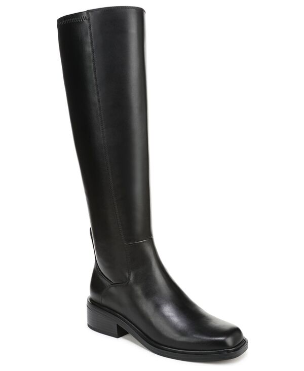 フランコサルト レディース シューズ パンプス トール ブーツ Franco Sarto Women's Gisella Square Toe Zip Tall Boots Regular & Wide Calf Black Leather ブラック｜ReVida 店