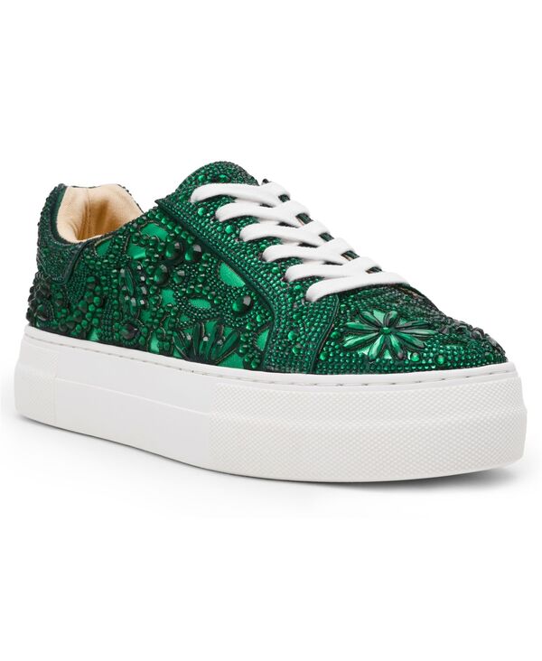 ベッツィジョンソン レディース シューズ スニーカー プラットフォーム Betsey Johnson Women's Reily Rhinestone Platform Sneakers Emerald エメラルド