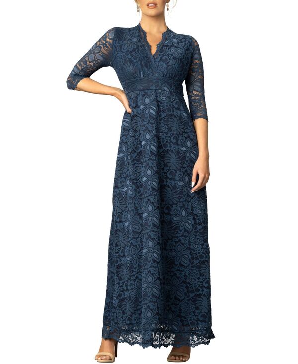 キヨナ レディース トップス ワンピース A ライン レース Kiyonna Women's Maria Lace A-Lineveningown with Pockets Pinot noir