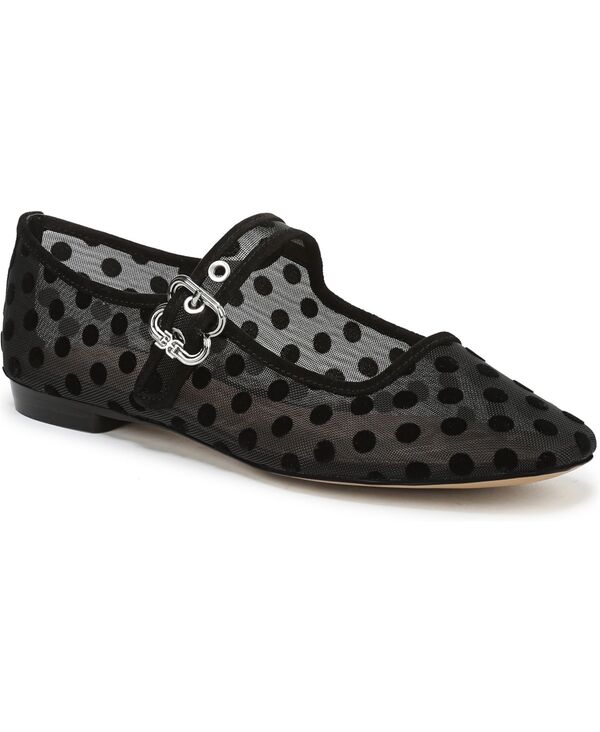 サムエデルマン レディース シューズ パンプス メッシュ Sam Edelman Women's Michaela Mesh Mary Jane Flats Black Polka Dot ブラック