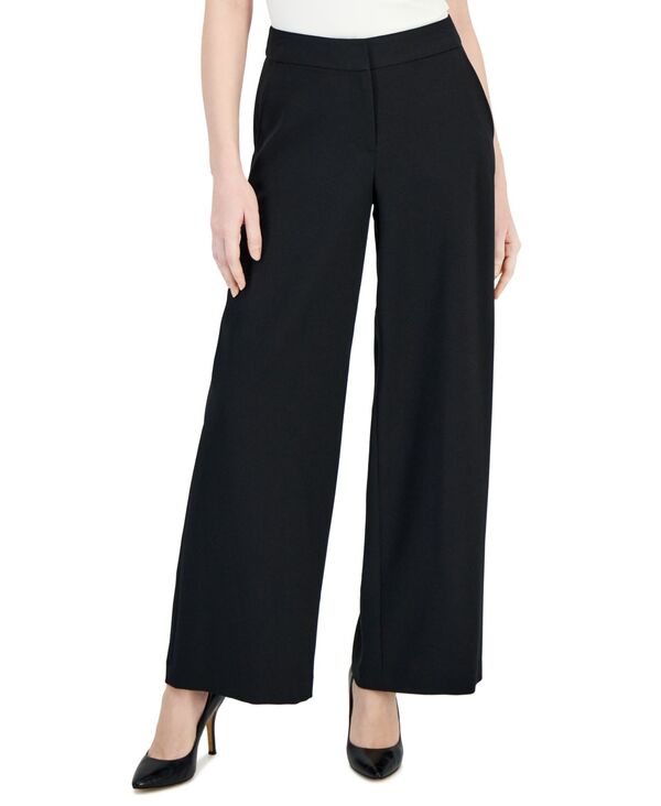 タハリエーエスエル レディース ボトムス カジュアルパンツ ワイドレッグ Tahari ASL Women's Mid-Rise Wide Leg Pants Black ブラック|ReVida 店