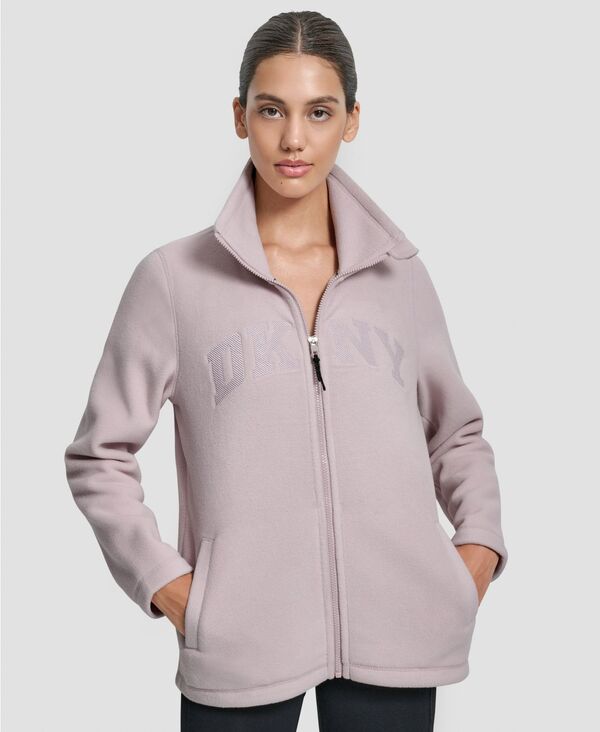 ダナ キャラン ニューヨーク レディース トップス シャツ ロゴ DKNY Women's Full-Zip Varsity Logo Top Allure｜ReVida 店