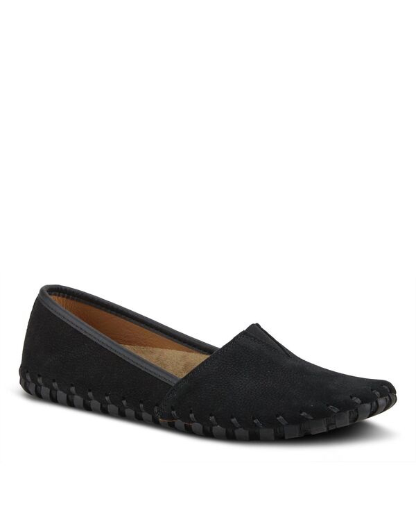 スプリングステップ レディース シューズ パンプスエード Spring Step Kathaleta Suede Slip-On Comfort Flats with V-Elastic Notch Arch Support & Removable Insole Black suede ブラック