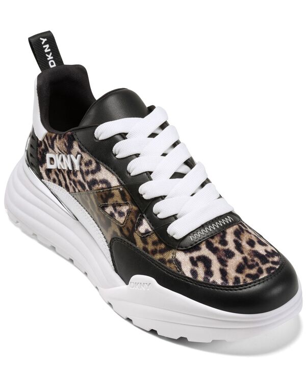 ダナ キャラン ニューヨーク レディース シューズ スニーカー レース DKNY Women's Zanira Lace Up Sneaker Natural/Black ブラック｜ReVida 店