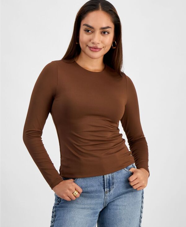 アンドノウディス レディース トップス シャツ クルーネック And Now This Women'second Skin Crewneck TopXS-XXL Chocolate Brown ブラウン 6,555円