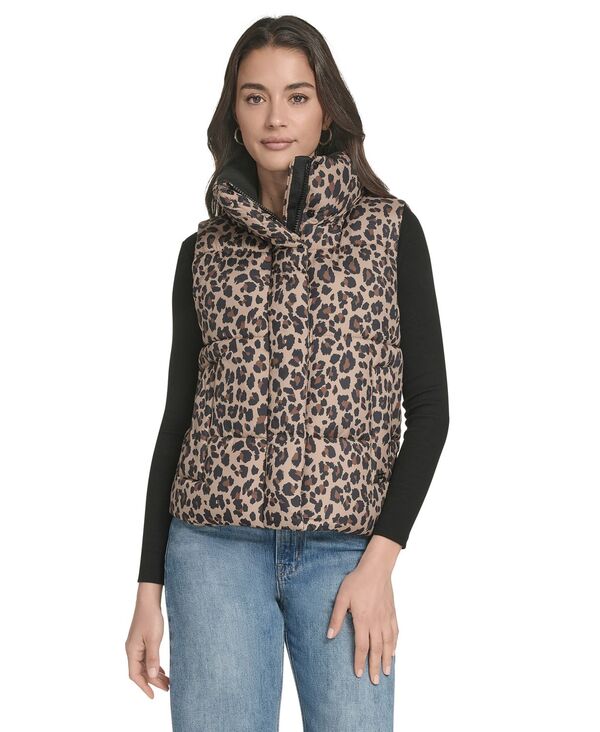 リーバイス レディース アウター ジャケット・ブルゾン ベスト Levi\'s Women\'stand Collar Puffer Vest Leopard アニマル|ReVida 店